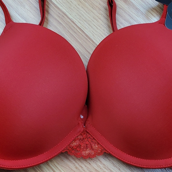 NWT Modern Movement lace wing push up underwire bra savvy red romantic classic - Picture 2 of 9
